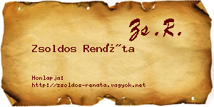 Zsoldos Renáta névjegykártya